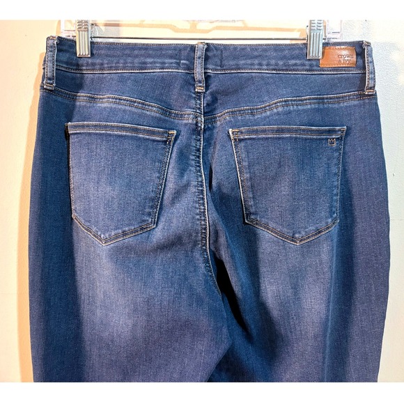 Crown‎ & Ivy Womens High Rise Flare Jeans Dark Wash Size 12 Petite - Picture 4 of 8